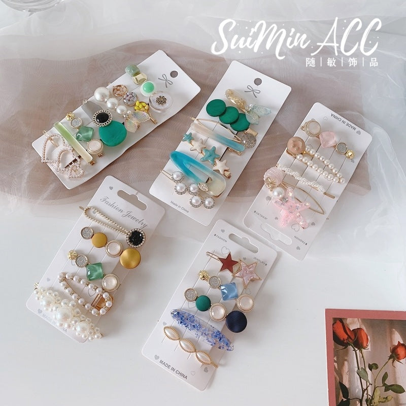 Wholesale Pearl Hair Clips Seamless Metal Straight Clips