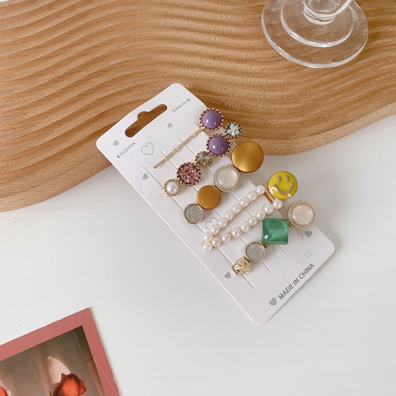 Wholesale Pearl Hair Clips Seamless Metal Straight Clips