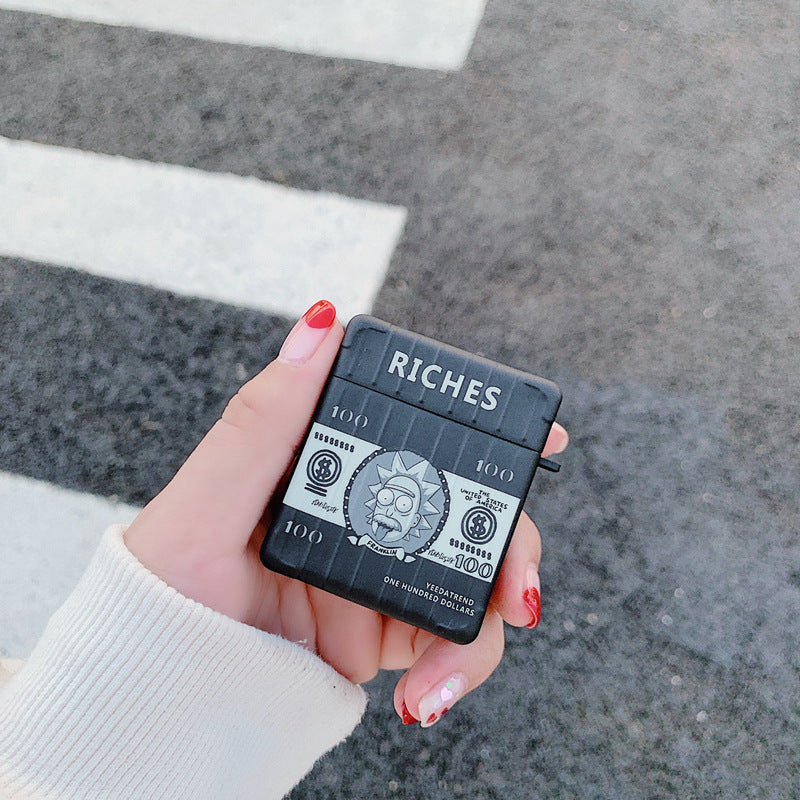 Wholesale PVC Spoof Dollar Earphone Soft Shell