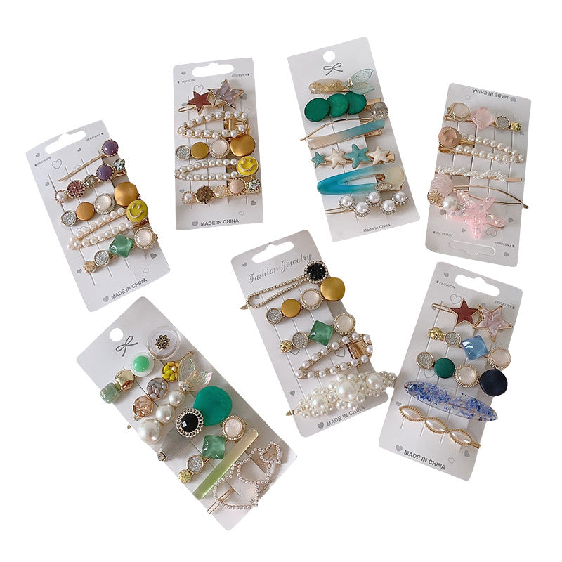 Wholesale Pearl Hair Clips Seamless Metal Straight Clips