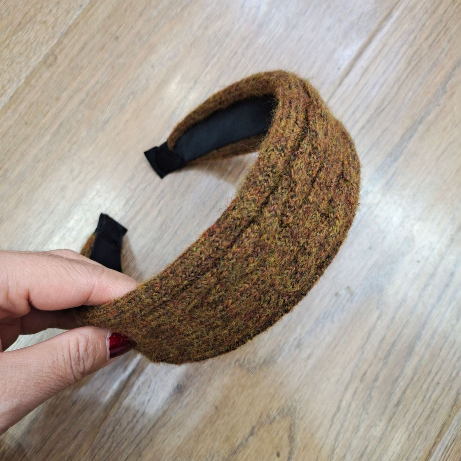 Wholesale Autumn and Winter Fried Dough Twists Knitting Flat Cloth Wide Hair Hoop