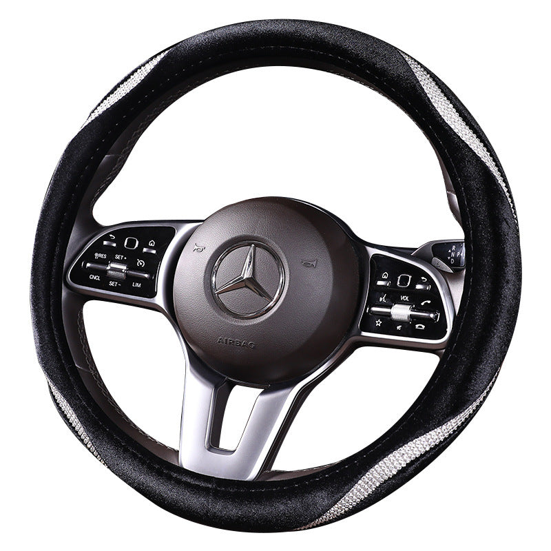 Wholesale Diamond Studded Steering Wheel Cover Plush Four Seasons Pass