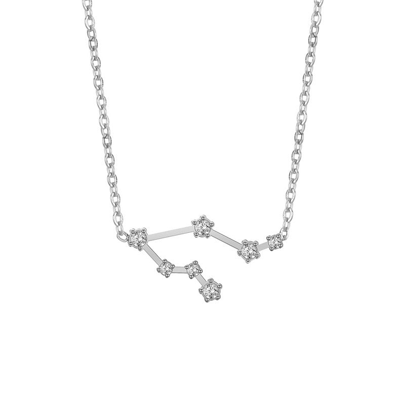 Wholesale of Twelve Constellations with Diamond Necklace Stainless Steel Collarbone Chain