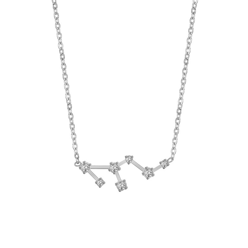 Wholesale of Twelve Constellations with Diamond Necklace Stainless Steel Collarbone Chain
