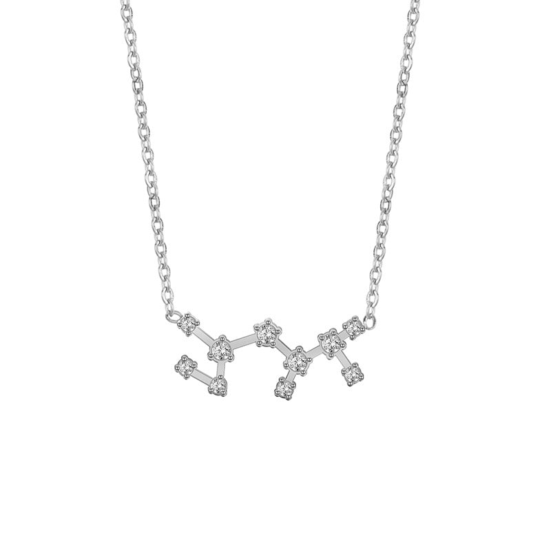 Wholesale of Twelve Constellations with Diamond Necklace Stainless Steel Collarbone Chain