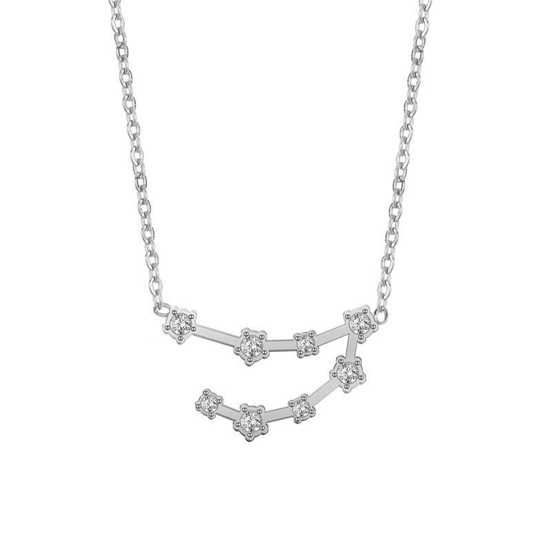Wholesale of Twelve Constellations with Diamond Necklace Stainless Steel Collarbone Chain