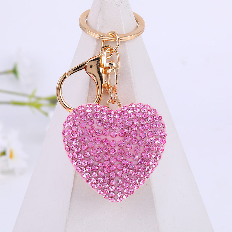 Wholesale Resin Full Diamond Love Keychain