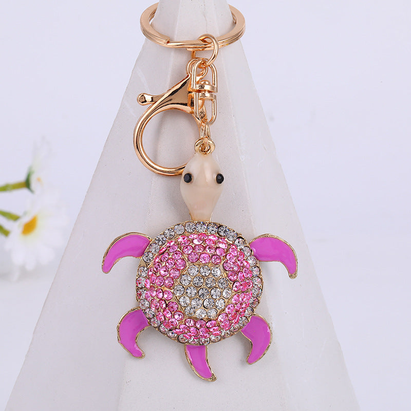 Wholesale Cute Diamond Inlaid Turtle Zinc Alloy Car Keychains