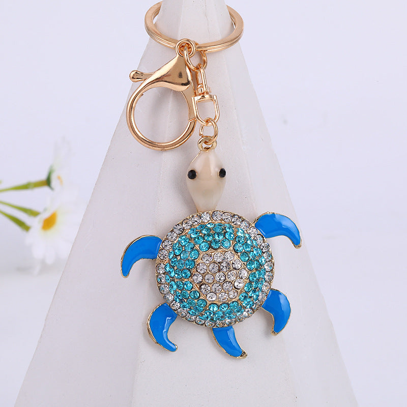 Wholesale Cute Diamond Inlaid Turtle Zinc Alloy Car Keychains