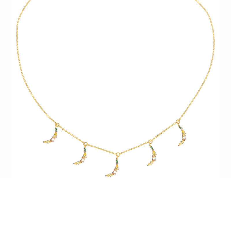 Wholesale Color Crystal Zircon Summer Necklace Collarbone Chain