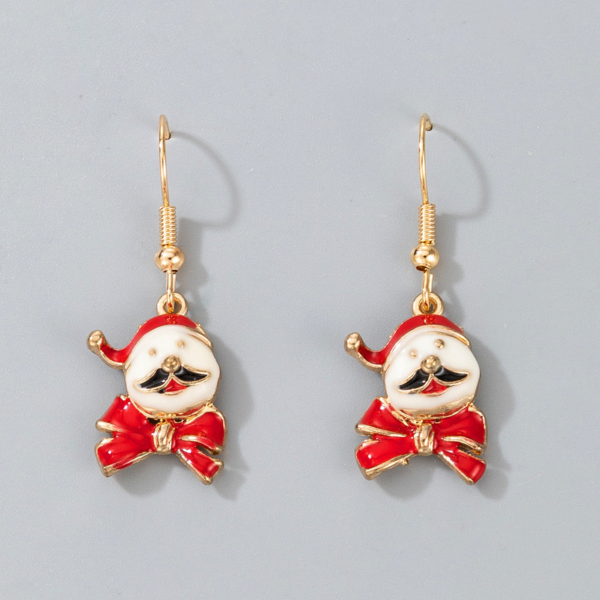 Wholesale Christmas Snowman Elk Candy Santa Claus Alloy Earrings