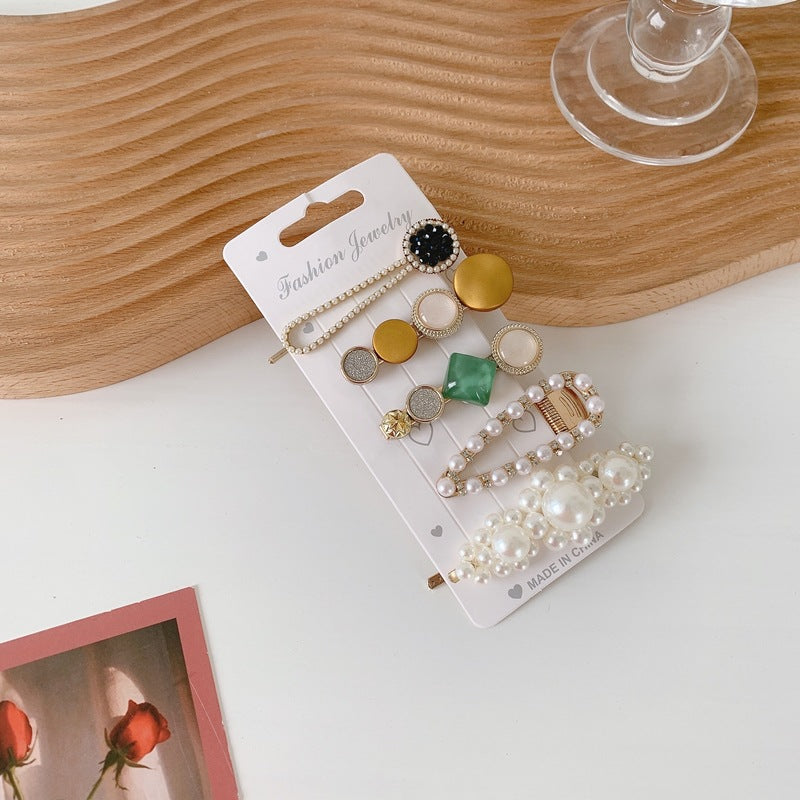 Wholesale Pearl Hair Clips Seamless Metal Straight Clips