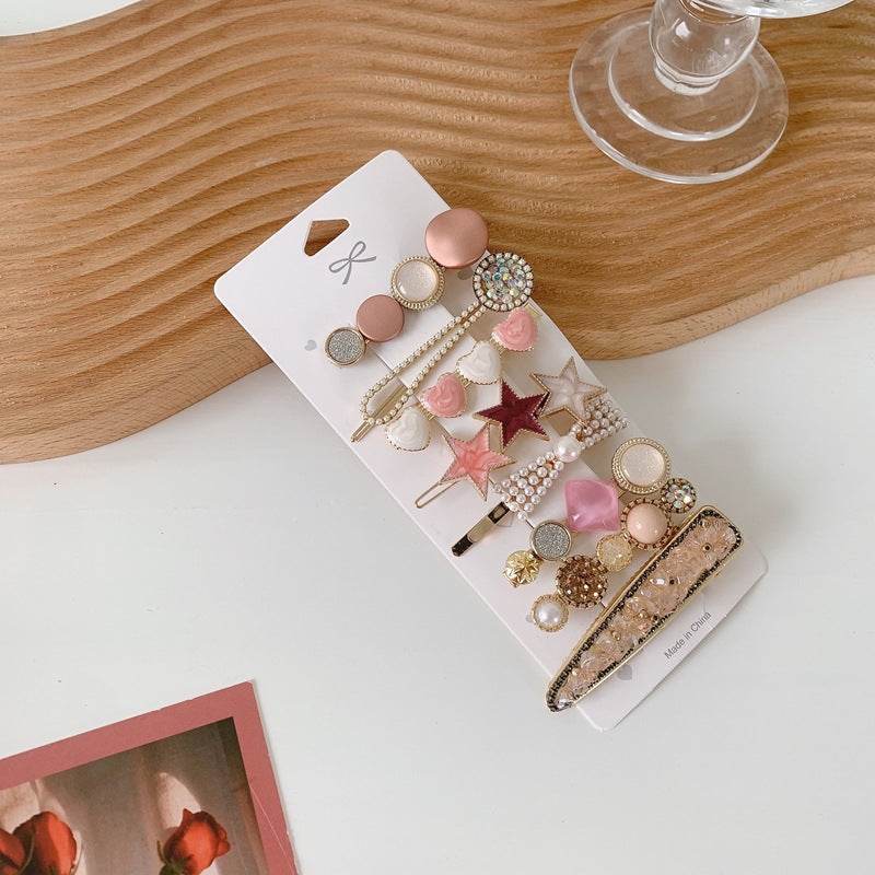 Wholesale Pearl Hair Clips Seamless Metal Straight Clips