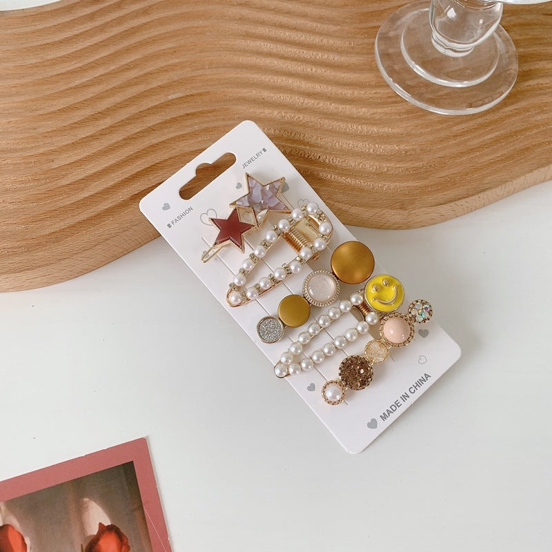 Wholesale Pearl Hair Clips Seamless Metal Straight Clips