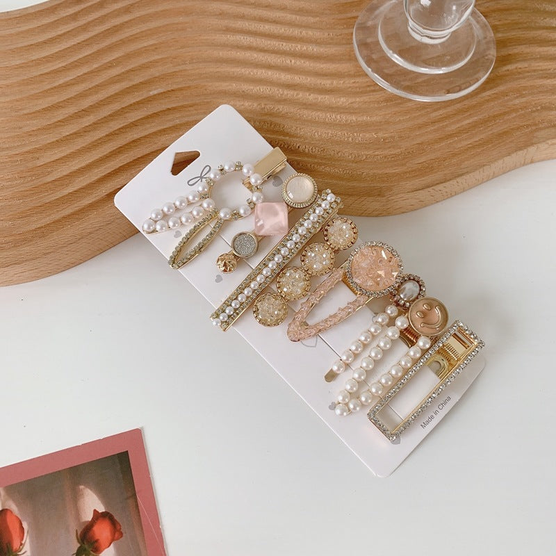 Wholesale Pearl Hair Clips Seamless Metal Straight Clips