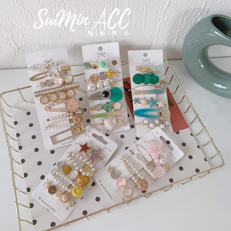 Wholesale Pearl Hair Clips Seamless Metal Straight Clips