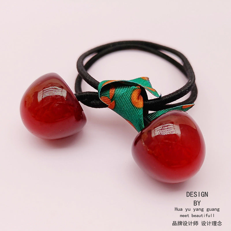 Wholesale Cherry Rubber Band Leather Headband