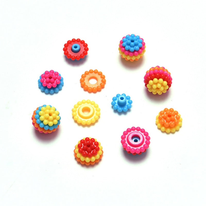 Wholesale 100pcs ABS Imitation Pearl Straight Hole Colorful Bayberry Rainbow Color Children's DIY Beads