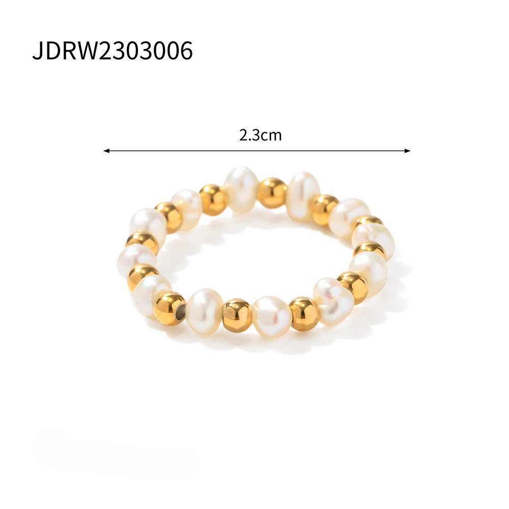 Anillo de pelota de perla de oro de 18k al por mayor