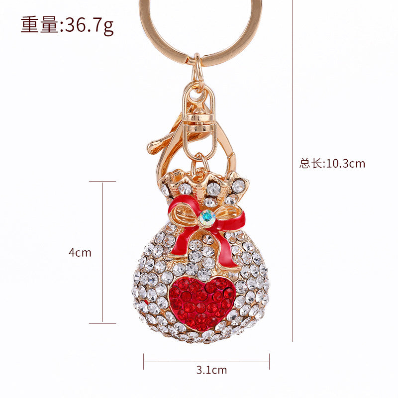 Wholesale Alloy Rhinestone Lucky Bag Keychain