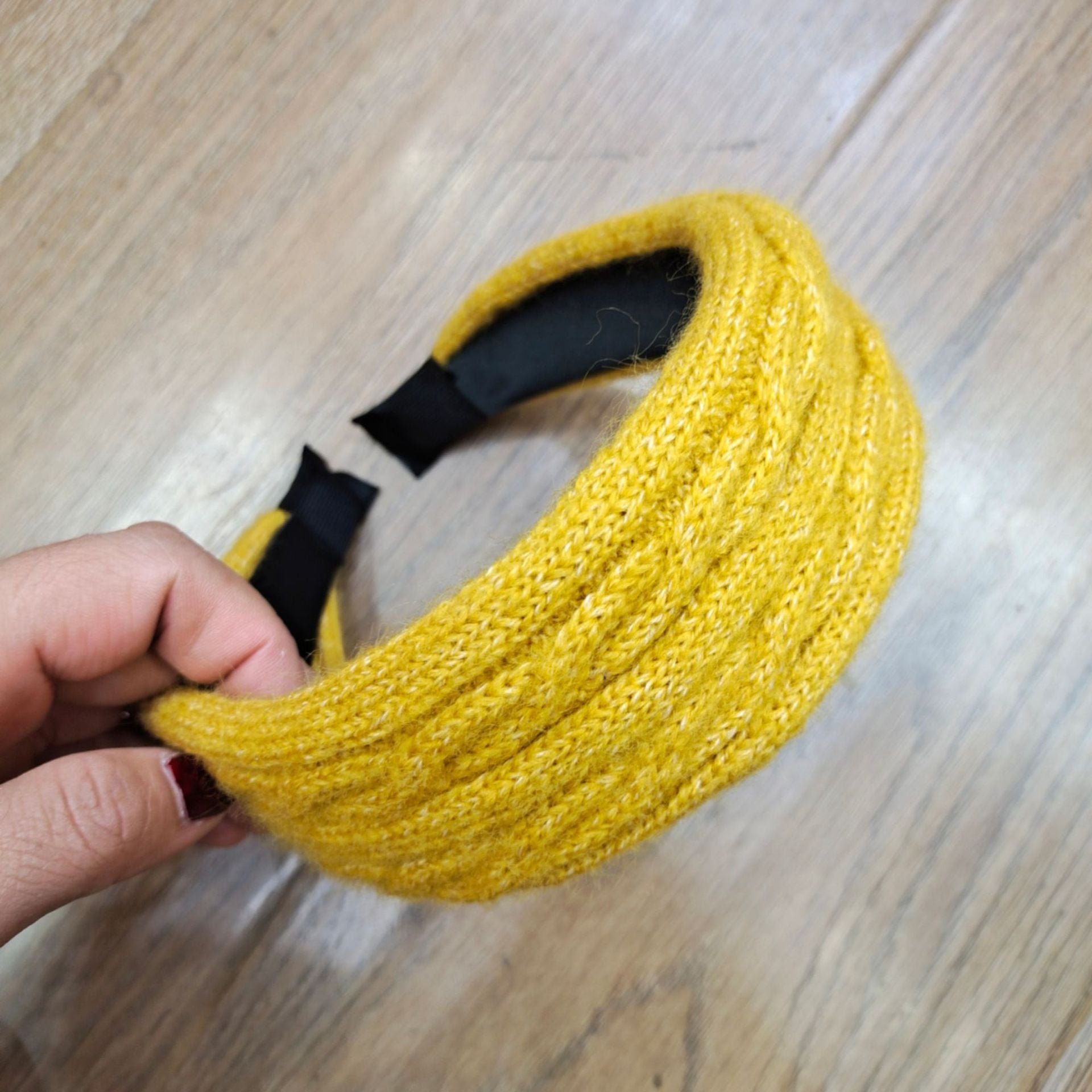 Wholesale Autumn and Winter Fried Dough Twists Knitting Flat Cloth Wide Hair Hoop