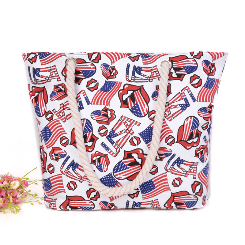 Wholesale Independence Day Large Capacity Canvas Bag