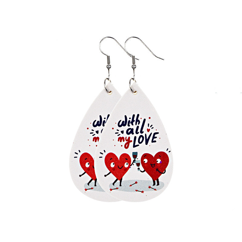 Wholesale Valentine's Day Leather Earrings