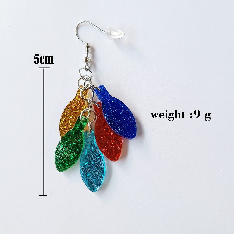 Wholesale Christmas Neon Light Bulb String Earrings Trendy Acrylic Jewelry Accessory Boutique Resale Party Gift