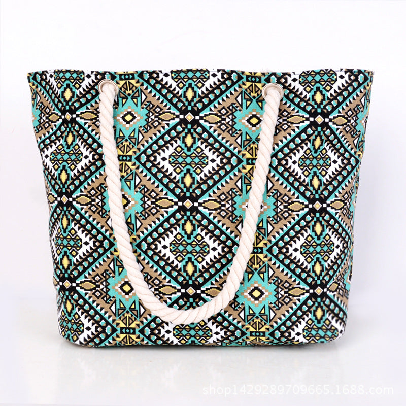 Wholesale Geometric Rhombus Tote Canvas Bag