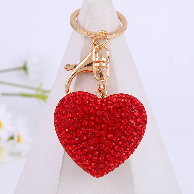 Wholesale Resin Full Diamond Love Keychain