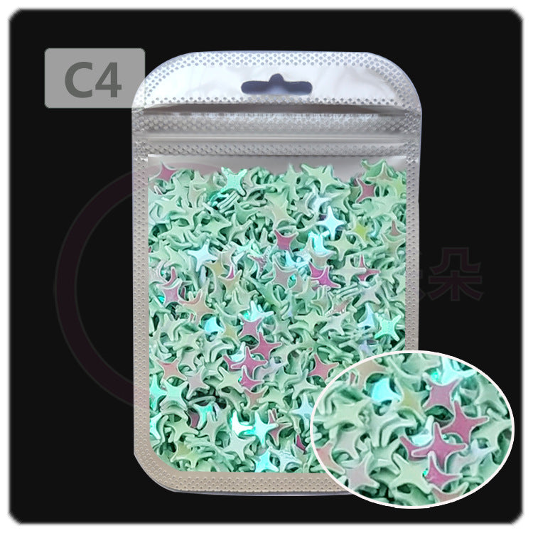 Wholesale 4MM four-cornered cross star pearl sequins