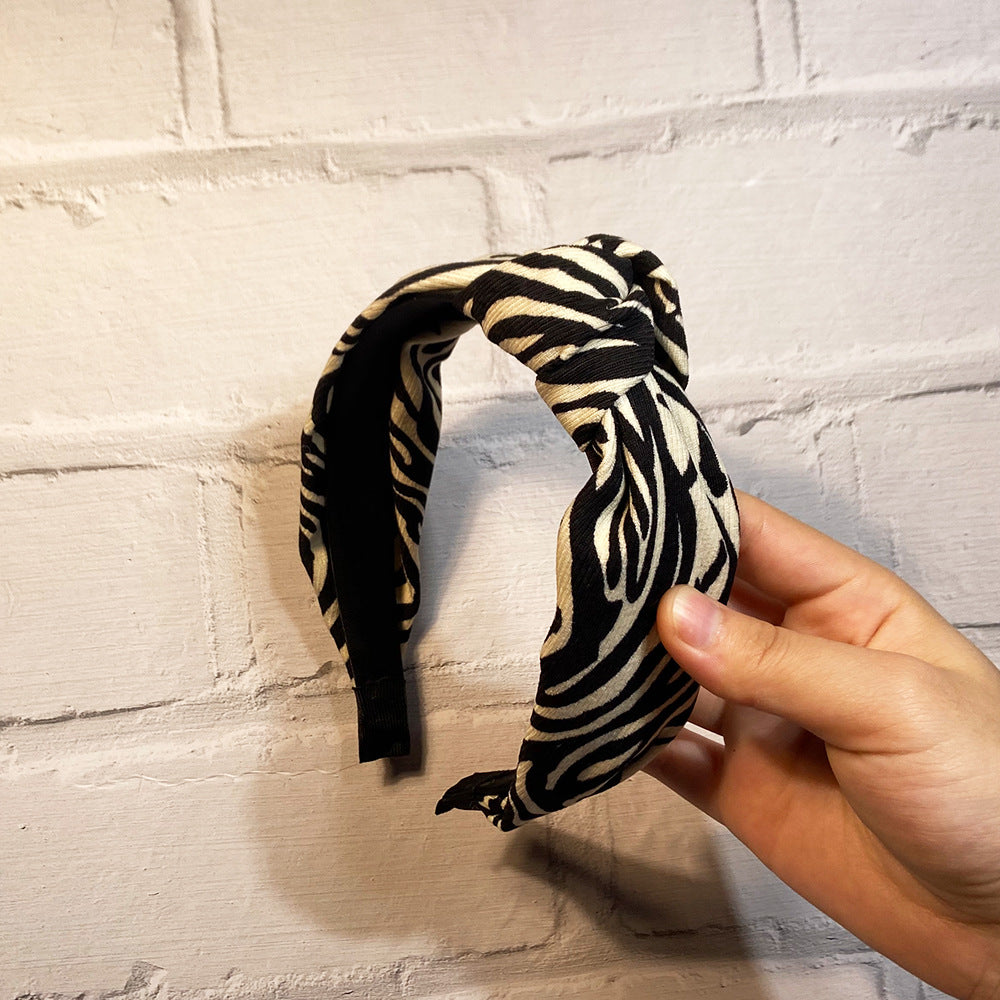 Wholesale of New Retro Zebra Leopard Print Fabric Headband