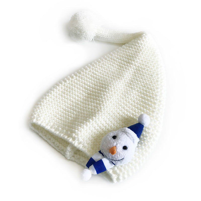 Wholesale Children's Cartoon Christmas Fur Ball Warm Knitted Beanie