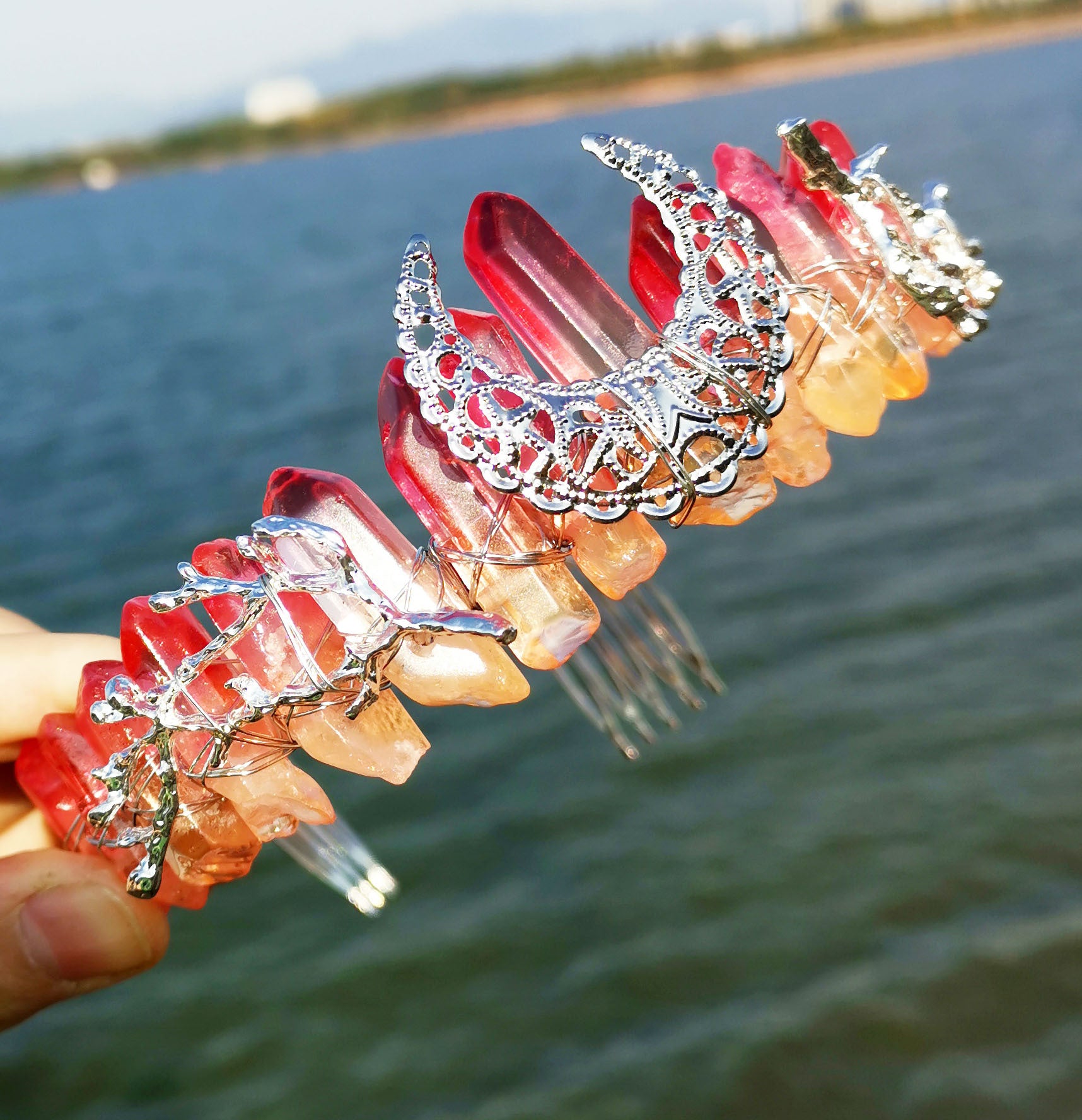 Wholesale Crystal Rainbow Crown Headband