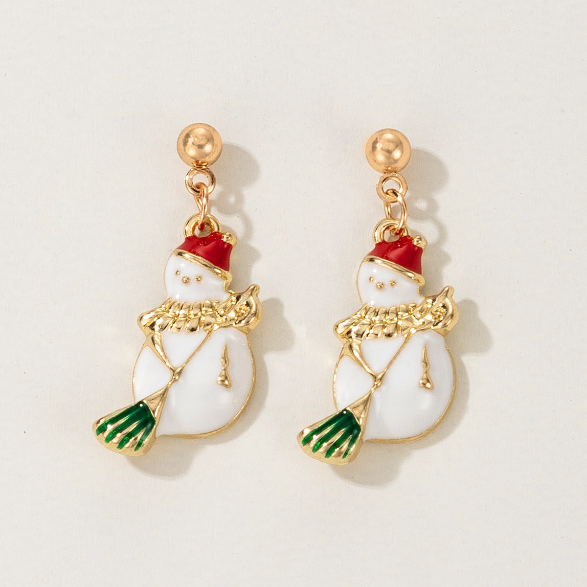 Wholesale Christmas Snowman Elk Candy Santa Claus Alloy Earrings