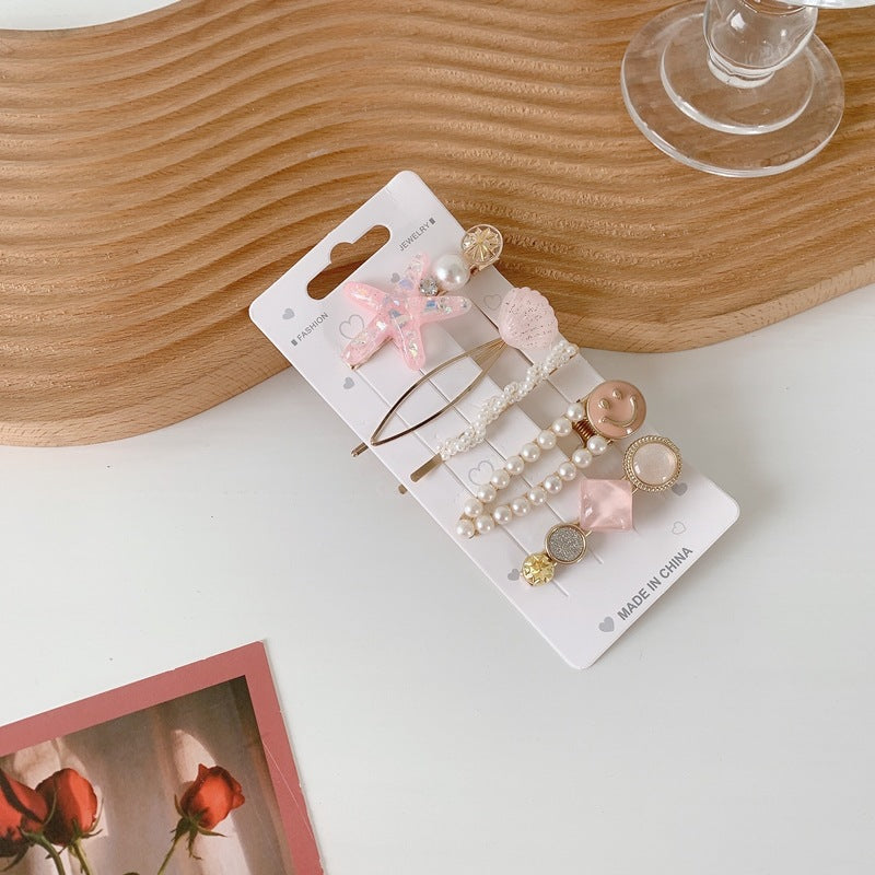 Wholesale Pearl Hair Clips Seamless Metal Straight Clips