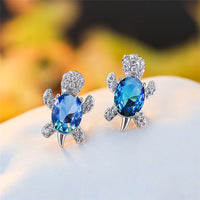Wholesale Sea Animal Turtle Zircon Earrings