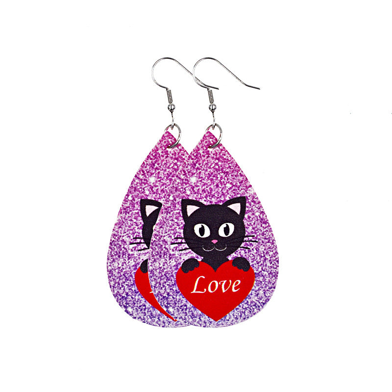 Wholesale Valentine's Day Leather Earrings