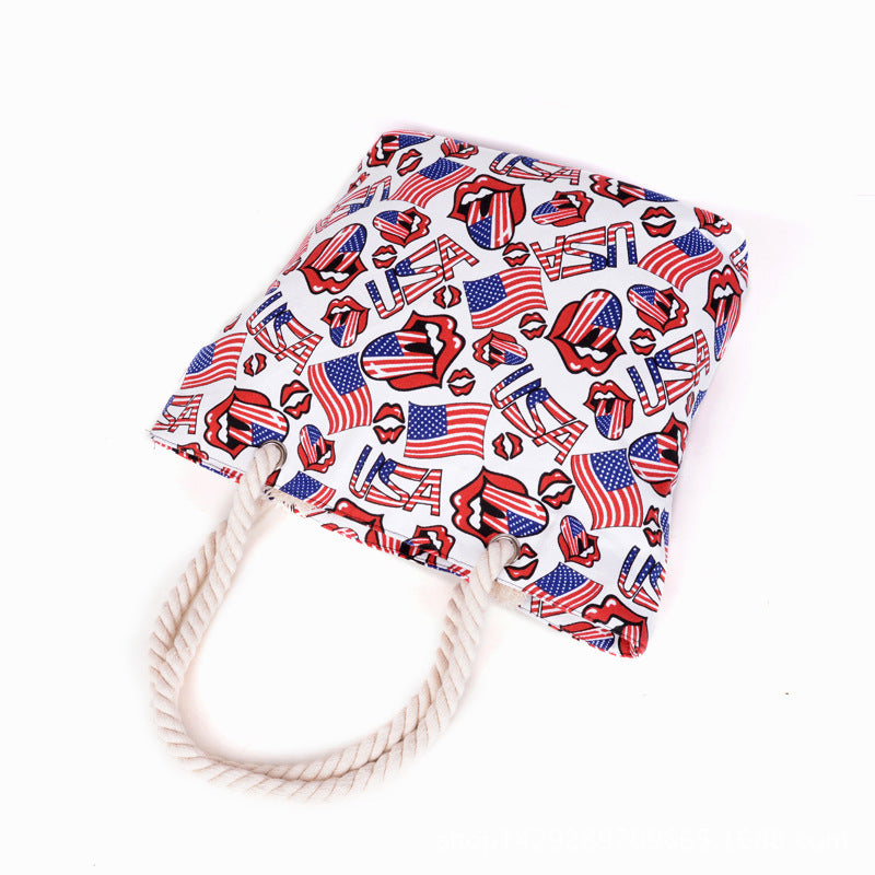 Wholesale Independence Day Large Capacity Canvas Bag