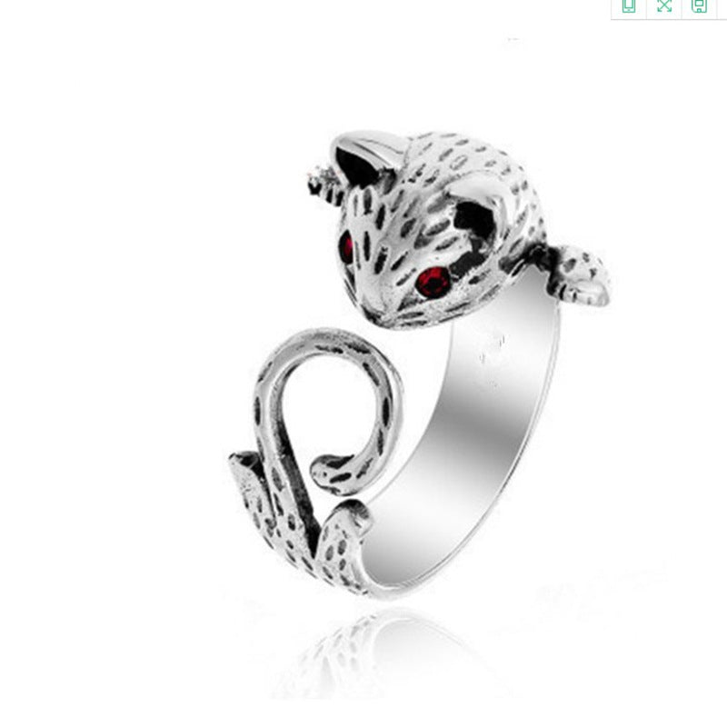 Wholesale Simple cute kitten ring for women