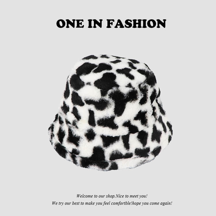 Wholesale Leopard Print Cow Print Zebra Print Plush Bucket Hat