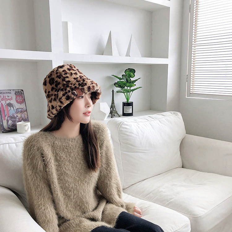 Wholesale Leopard Print Cow Print Zebra Print Plush Bucket Hat