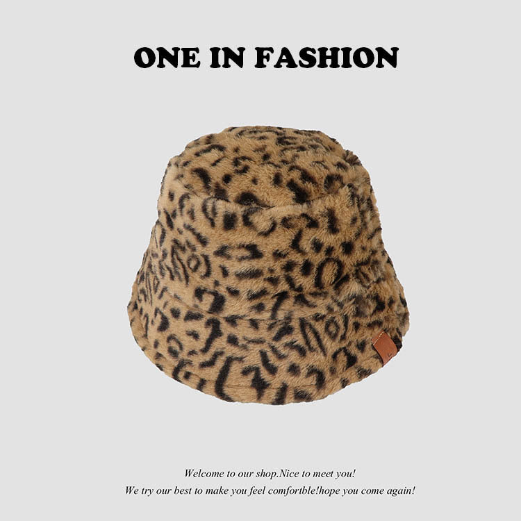 Wholesale Leopard Print Cow Print Zebra Print Plush Bucket Hat