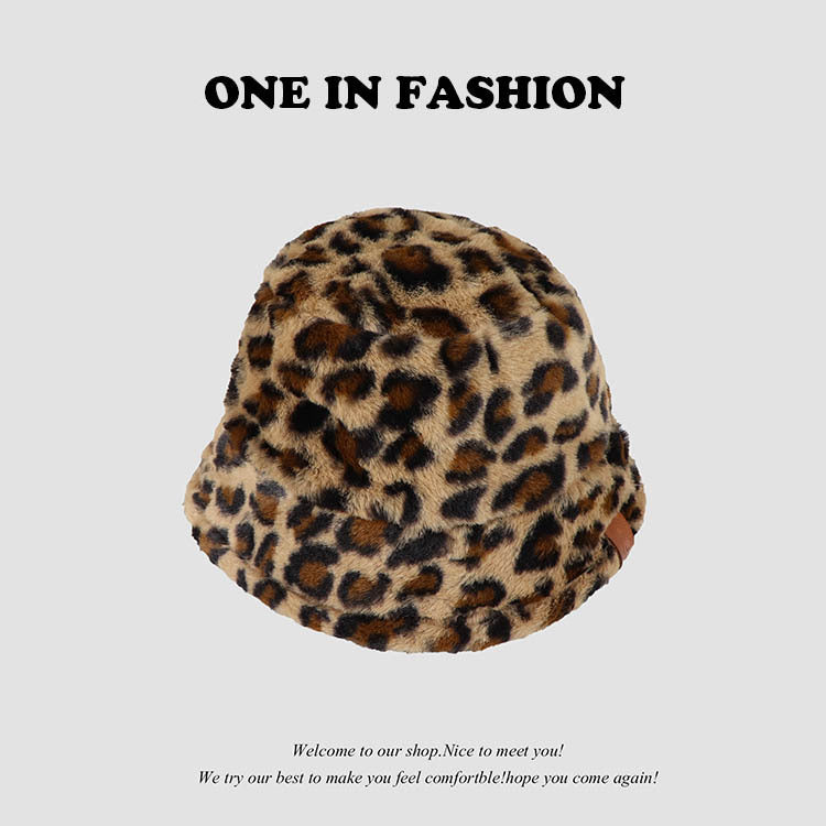 Wholesale Leopard Print Cow Print Zebra Print Plush Bucket Hat