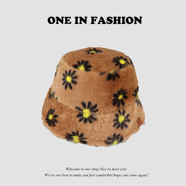 Wholesale Leopard Print Cow Print Zebra Print Plush Bucket Hat