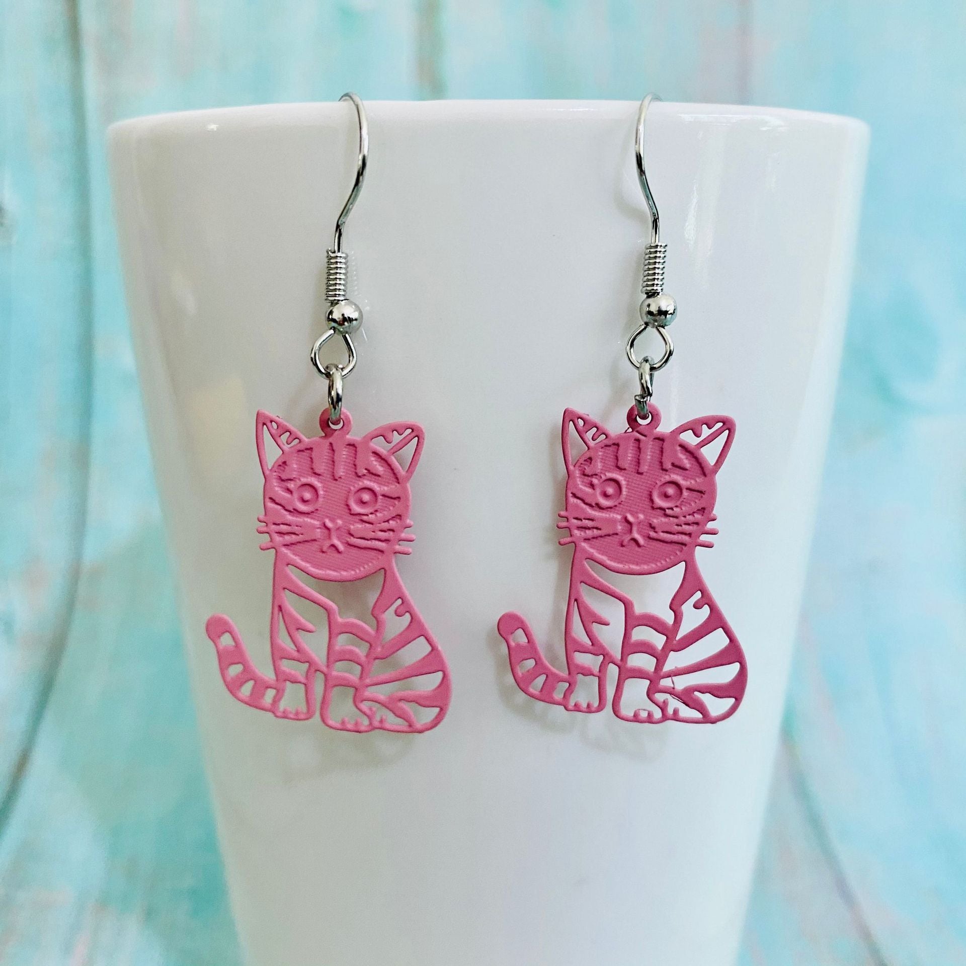 Pendientes de metal de lámina de metal al por mayor 3Pair/Pack Fish Fish Cat Dragonfly