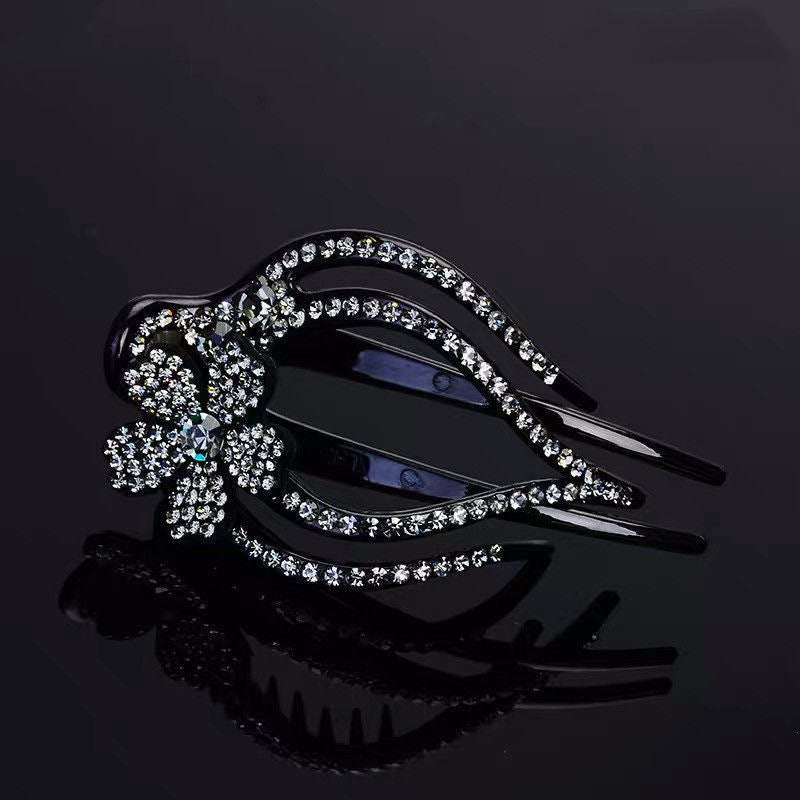 Wholesale Large Rhinestone Hair Clip with Three Teeth