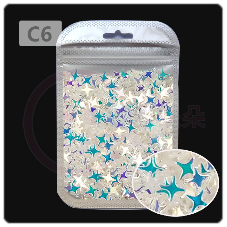 Wholesale 4MM four-cornered cross star pearl sequins