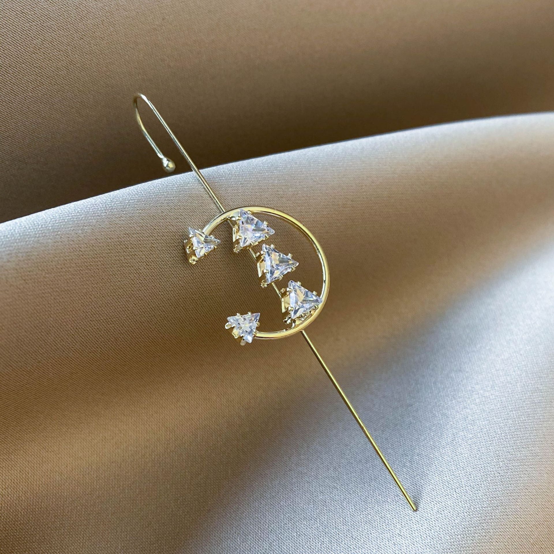 Wholesale Zircon diamond earrings ear hanging style personalized piercing ear needle