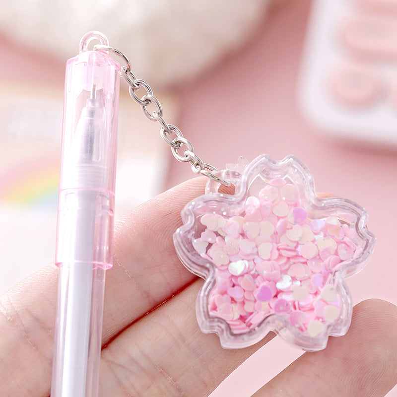 Wholesale Sequins Flower Pendant Cartoon Cute Pendant Plastic Rollerball Pen